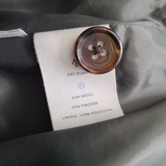 Martin + Osa Charcoal Black Wool Nautical Pleated Pencil Skirt - Picture 8 of 8